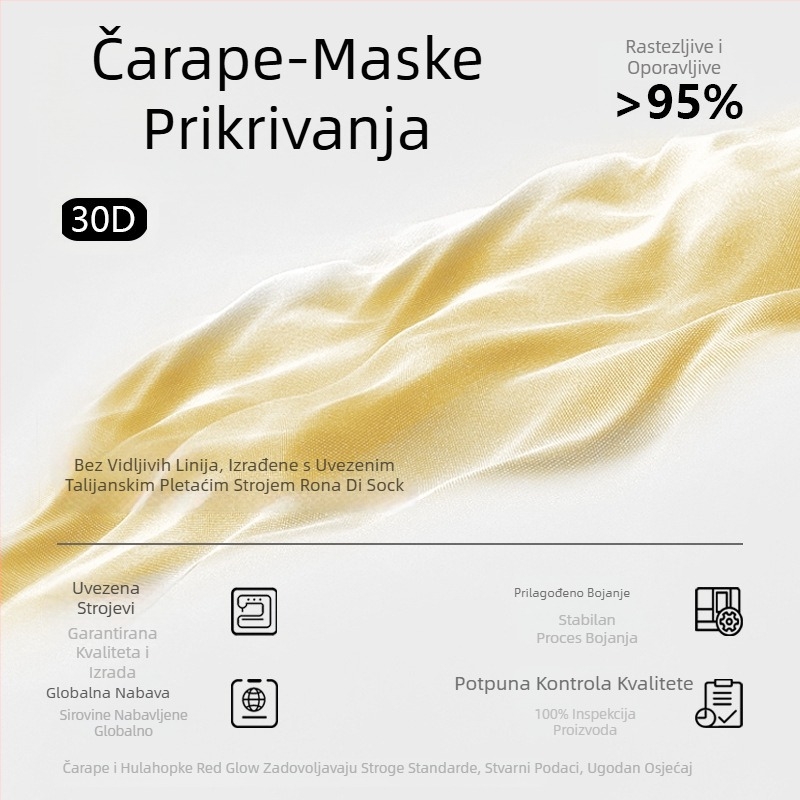 30D ženske prozirne kolgotice za ljeto, tanke, prirodna nijansa kože, efekt golih nogu, prozračnost