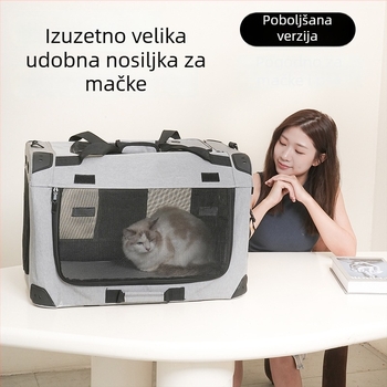 Prilagodljiva torba za kućne ljubimce velike kapacitete s izvlačnom ručkom, prozračna, za mačke i pse