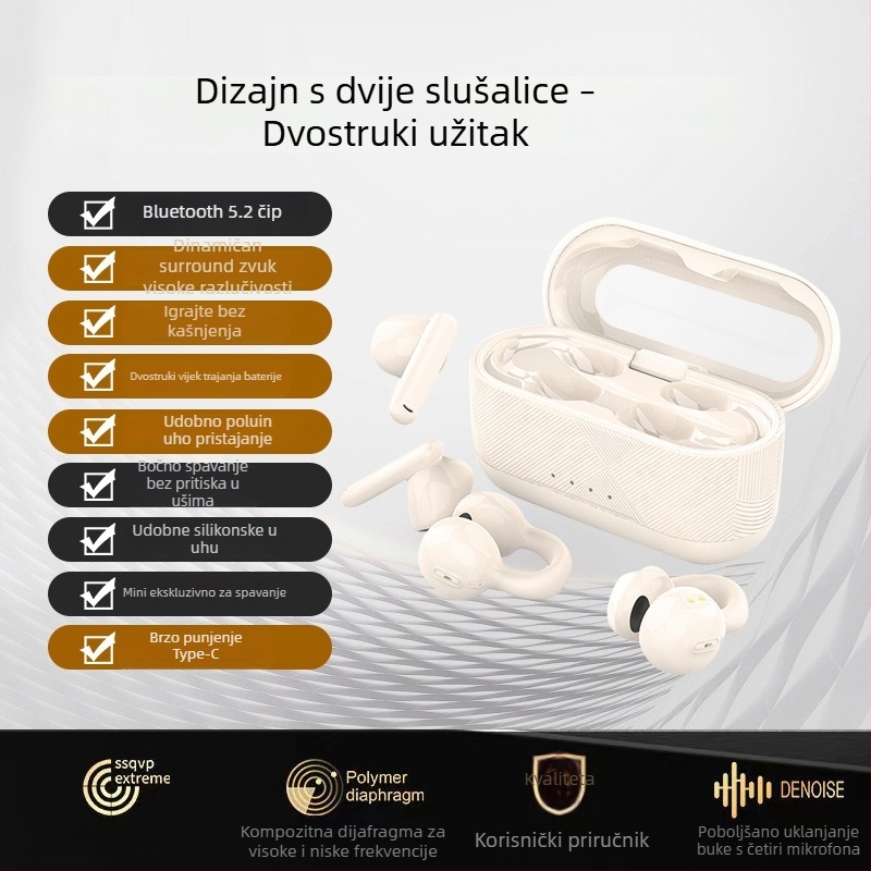 Nove bežične slušalice s klipom za uho, TWS, 2 para u paketu, Bluetooth