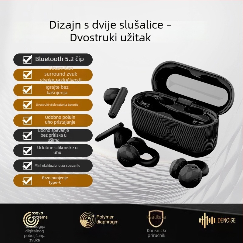 Nove bežične slušalice s klipom za uho, TWS, 2 para u paketu, Bluetooth