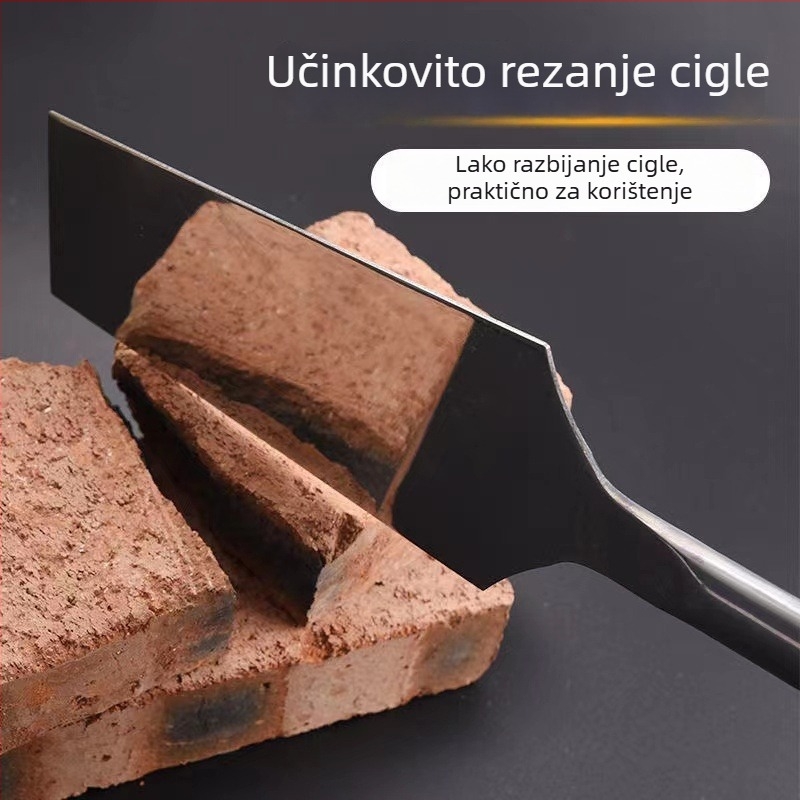 Set alata od nehrđajućeg čelika za zidarske poslove: nož za cigle, nož za mort, nož za pločice, zidarski nož dvostrani