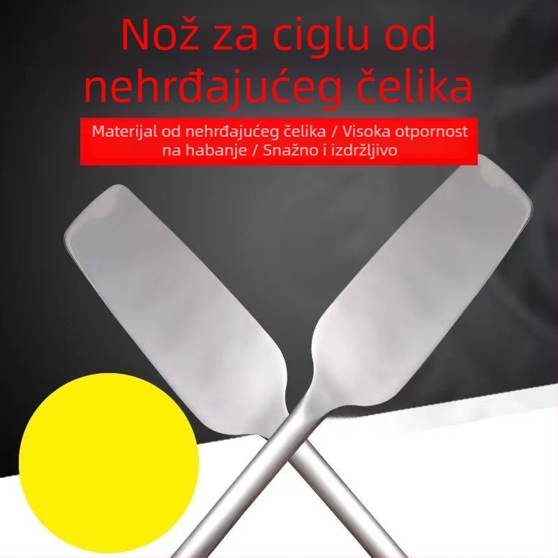 Set alata od nehrđajućeg čelika za zidarske poslove: nož za cigle, nož za mort, nož za pločice, zidarski nož dvostrani