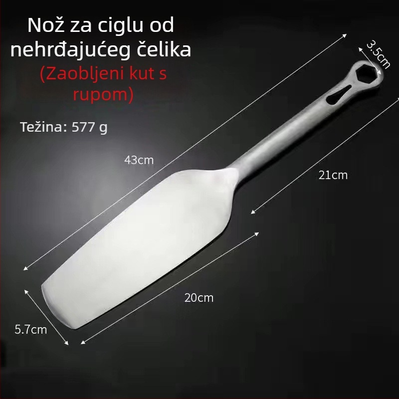 Set alata od nehrđajućeg čelika za zidarske poslove: nož za cigle, nož za mort, nož za pločice, zidarski nož dvostrani