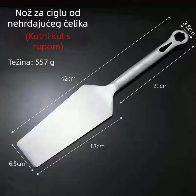 Set alata od nehrđajućeg čelika za zidarske poslove: nož za cigle, nož za mort, nož za pločice, zidarski nož dvostrani