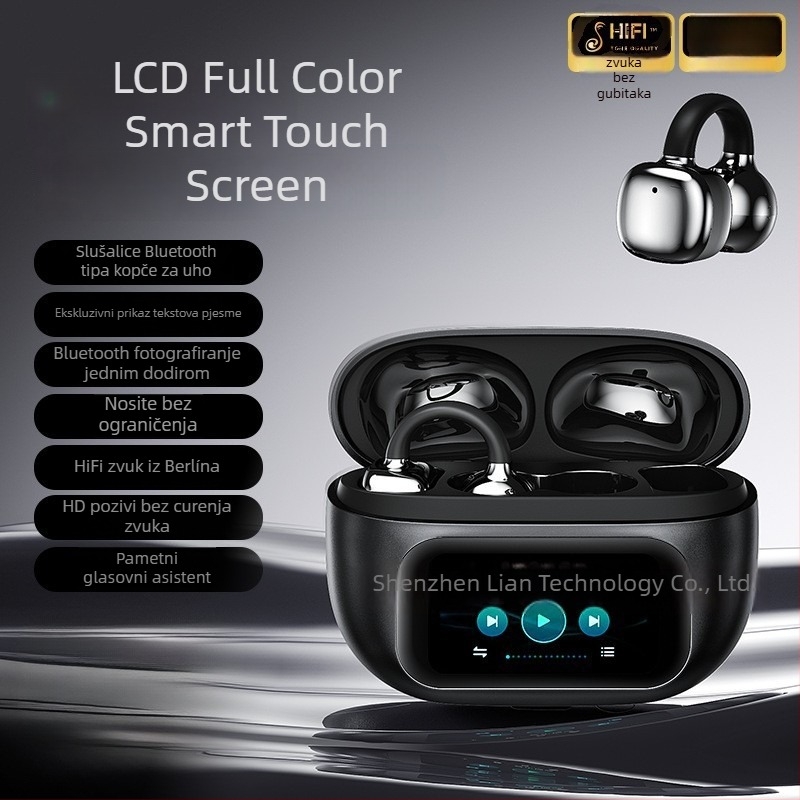 G08 Bluetooth slušalice u rosegold boji s mašnicom i dijamantnom kopčom – clip-on bežični stereo dodaci za uho