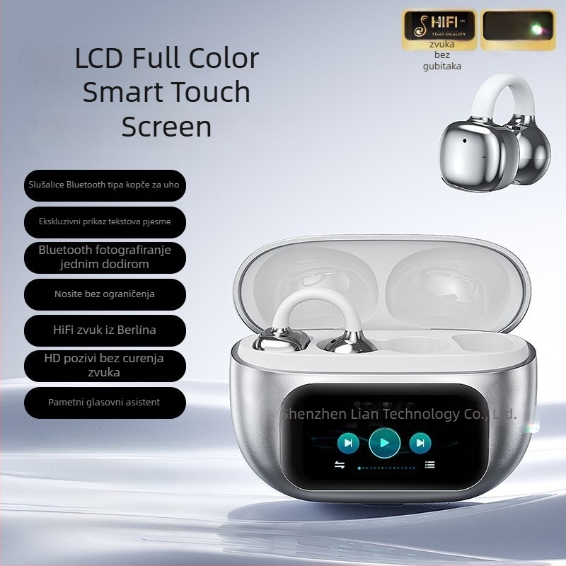 G08 Bluetooth slušalice u rosegold boji s mašnicom i dijamantnom kopčom – clip-on bežični stereo dodaci za uho