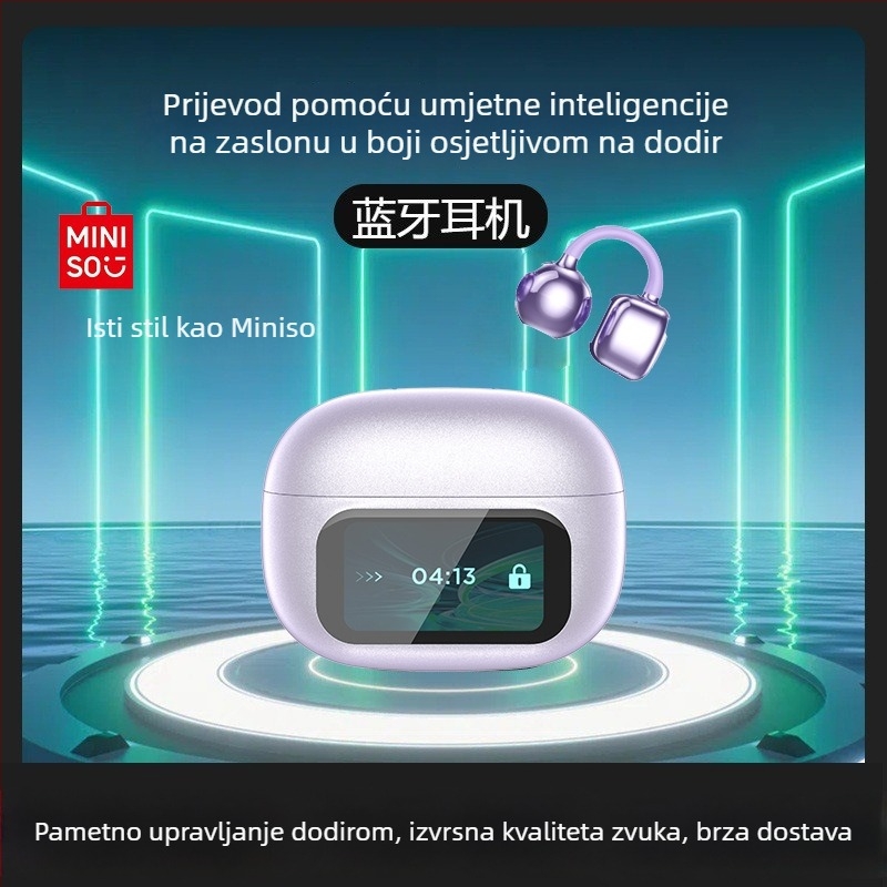 HY-C02 Bluetooth slušalice s klipom za uho, nisu u uhu, pametni kolor zaslon, bežične, dugi vijek baterije