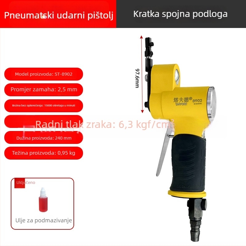 Industrijski pneumatski alat za poliranje i brušenje površina kalupa, ogledni sjaj i uklanjanje ogrebotina
