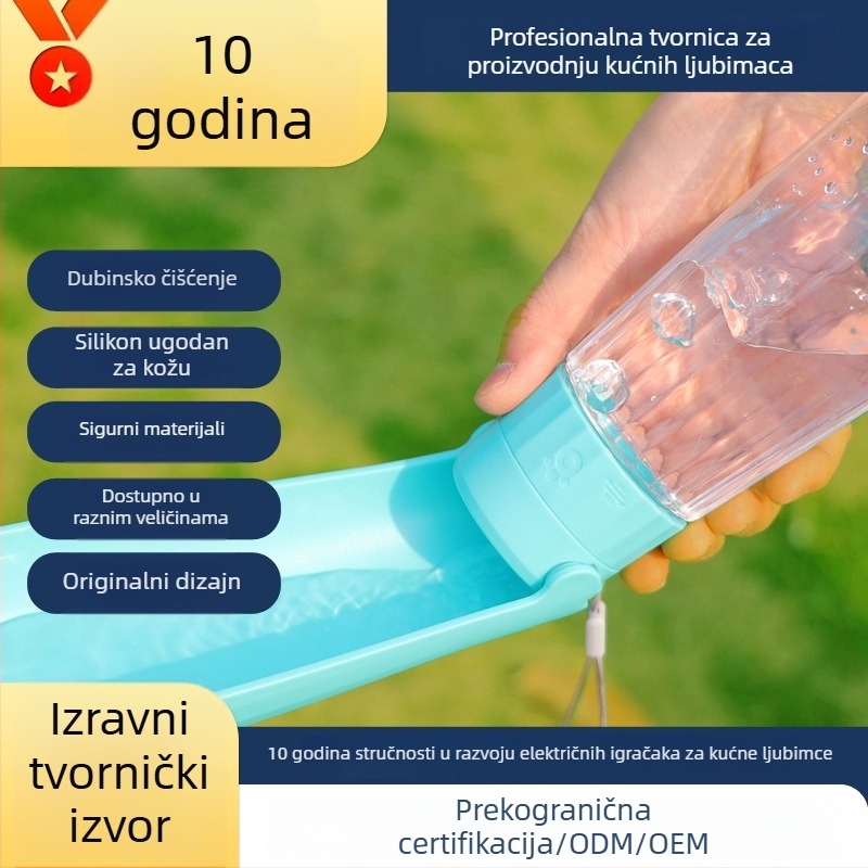 Prijenosna boca za vodu za pse s ugrađenim čašom – dozator vode za kućne ljubimce