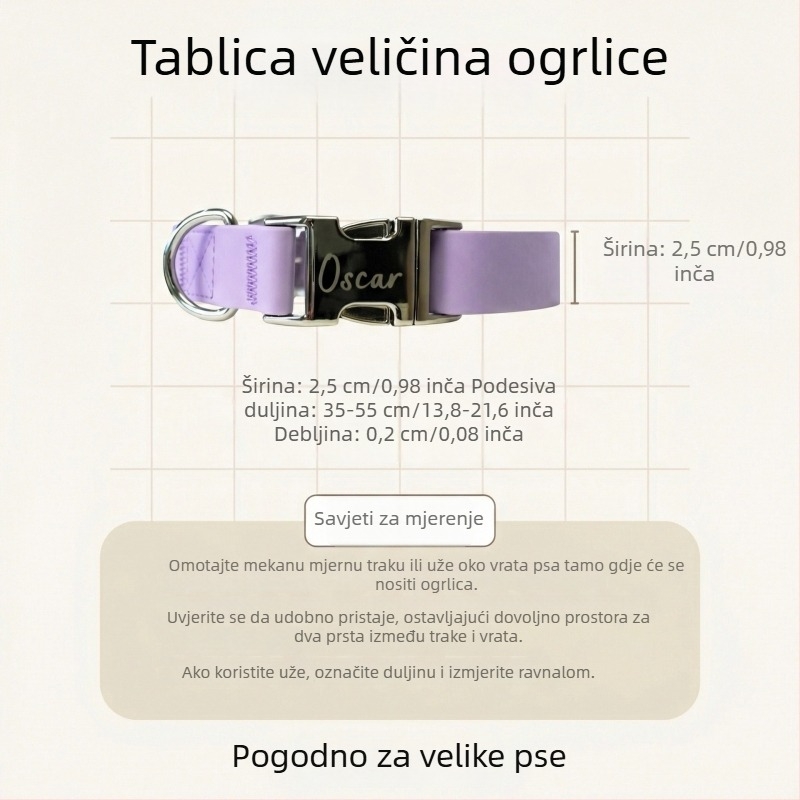 PVC ogrlica za pse s identifikacijskom oznakom, za male i velike pse