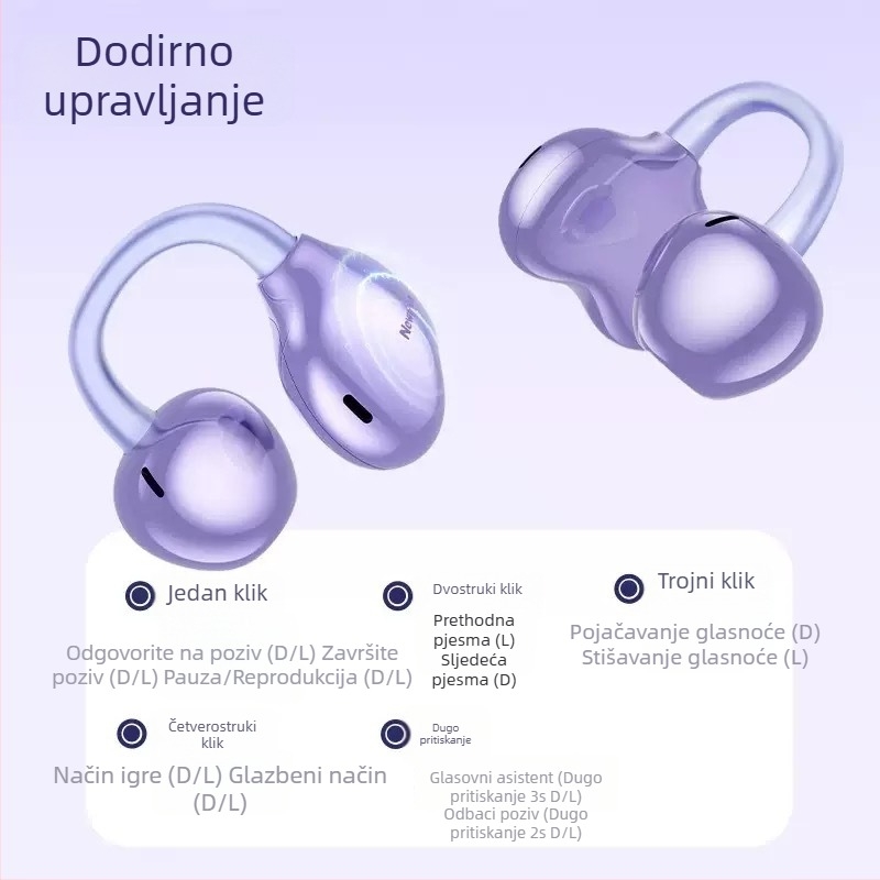Huawei S6 klipsne bežične slušalice, AI prijevod uživo, HD zvuk, bez umetanja u uho