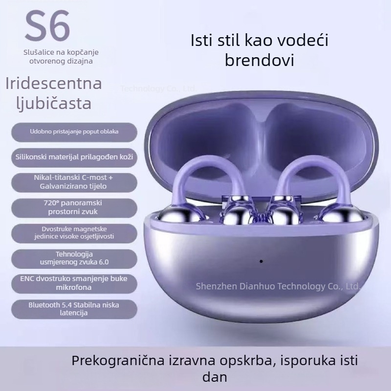 Huawei S6 klipsne bežične slušalice, AI prijevod uživo, HD zvuk, bez umetanja u uho