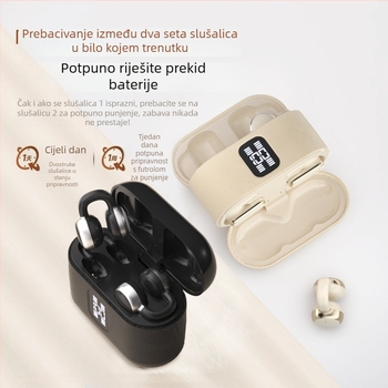 Četiri bežične Bluetooth slušalice s klipsom za uho, polu-in-ear dizajn, visokokvalitetan zvuk, dugotrajna baterija, stereo za dvoje