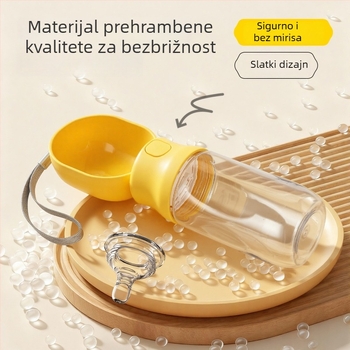Dva u jednom: čaša za vodu i hranu za kućne ljubimce, prenosna dvostruka posuda za pse, bez prolijevanja, za putovanja