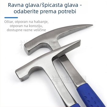 Čekić No. 45 od ugljičnog čelika, jedinstveni čekić za geološka istraživanja, kovano integrirano zidarsko čekić i pickaxe