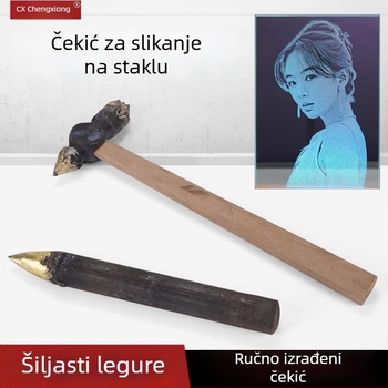 Set alata za slikanje na staklu — ručni čekić s legiranim vrhom i drvenom drškom, za ručno graviranje i sjenčanje