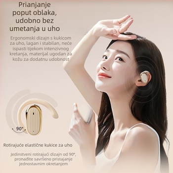 BS Bežične Bluetooth slušalice s kuka za uho, potlačenje buke, IPX5, trajanje baterije 4–8 sati, pozivi i glazba, digitalni zaslon, sportski stil