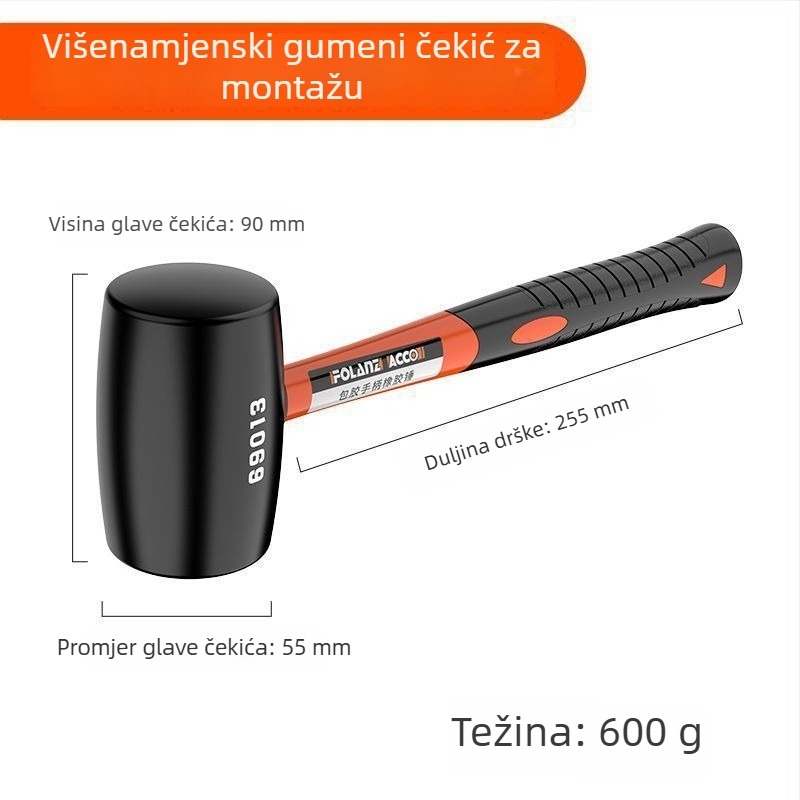 Gumeni čekić za postavljanje pločica – veliki alat za podne pločice