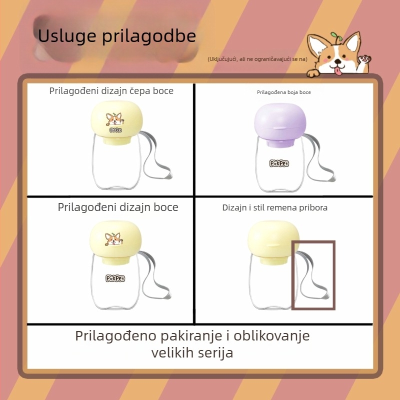 Prilagodljiva vanjska posuda za vodu za mačke i pse, sklopiva prijenosna šalica s oblikom gljive za mala kućna ljubimca