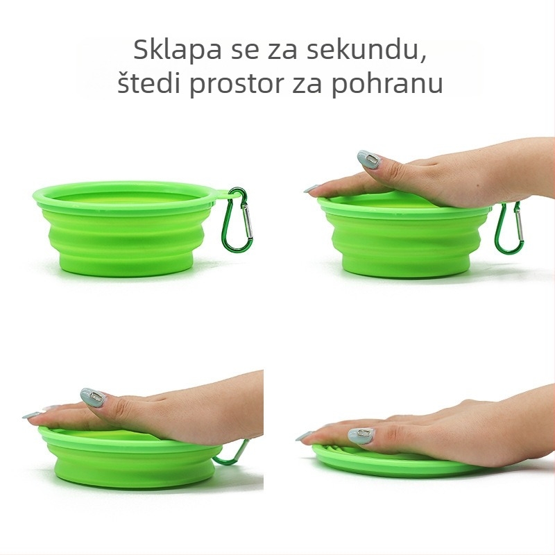 PTE Sklopiva posuda za kućne ljubimce — kompaktna posuda za psa za hranjenje i piće, pogodna za unutarnju i vanjsku upotrebu