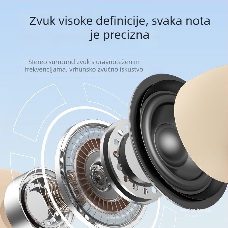2025 bežične Bluetooth slušalice, polu-ušni dizajn, sportski stil, visokokvalitetan zvuk, dugi vijek baterije, unisex