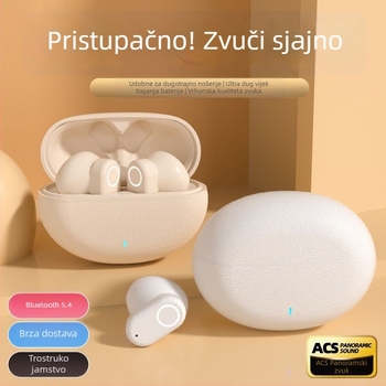 GT610 Bluetooth bežične slušalice s kožnom teksturom, model 2025, sportske, polu-in-ear dizajn, dugi vijek baterije, redukcija buke