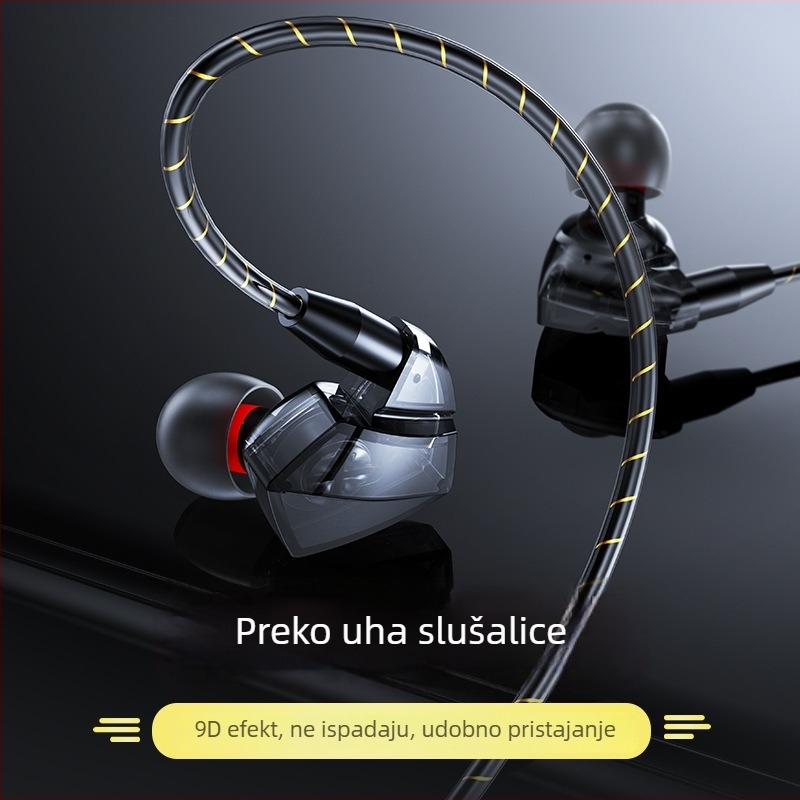 2020 In-ear slušalice s kabelskim upravljačem, snažan bas i mikrofon, za sport i gaming, Hi-Fi slušalice