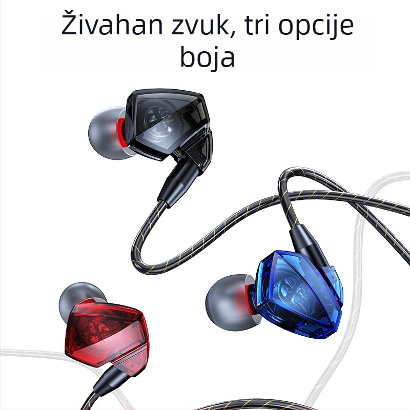 2020 In-ear slušalice s kabelskim upravljačem, snažan bas i mikrofon, za sport i gaming, Hi-Fi slušalice