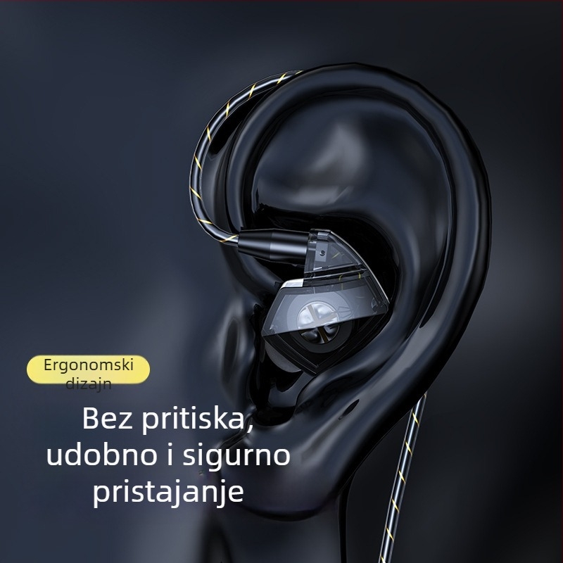 2020 In-ear slušalice s kabelskim upravljačem, snažan bas i mikrofon, za sport i gaming, Hi-Fi slušalice