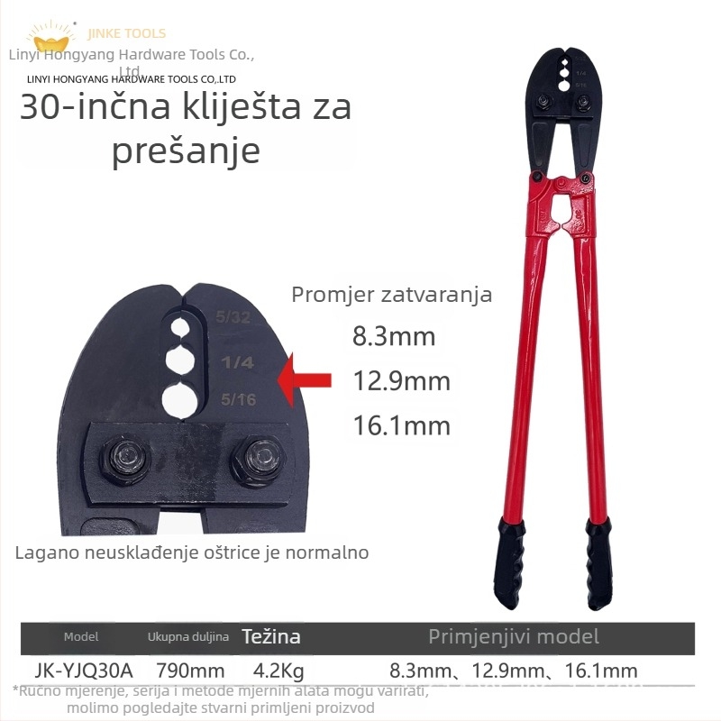 Klešta za lisanje aluminijskih manšeta u obliku osmine za kabel i opremu za ribolov