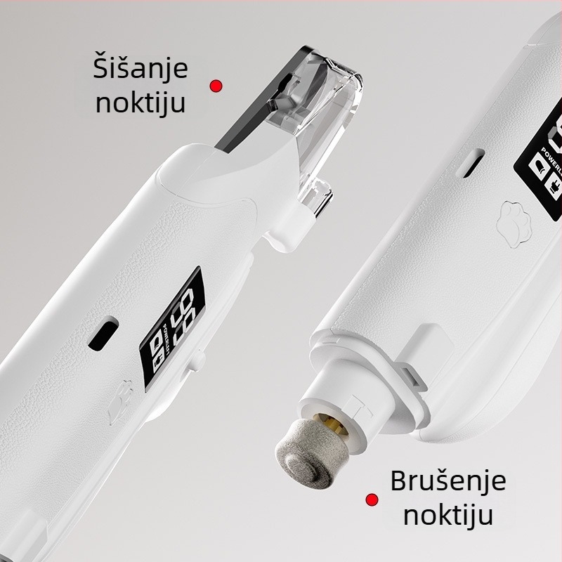 2-u-1 električni rezač i brusilica noktiju za pse i mačke s LED svjetlom