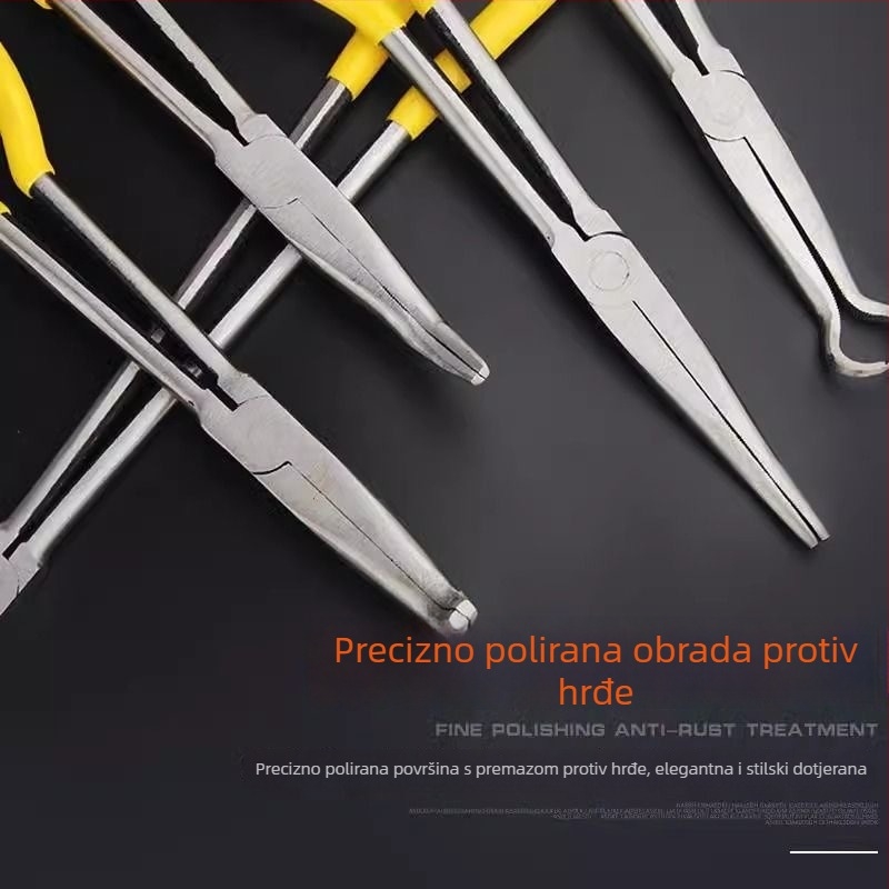 11-inčne dugačke klešta s igličastim nosom i zakrivljenim nosom – precizni čelični alat