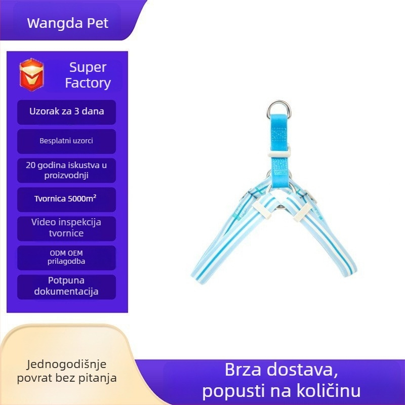 PVC vodootporni harnes za pse s ljetnim prugama, za male i srednje pse, protiv bijega