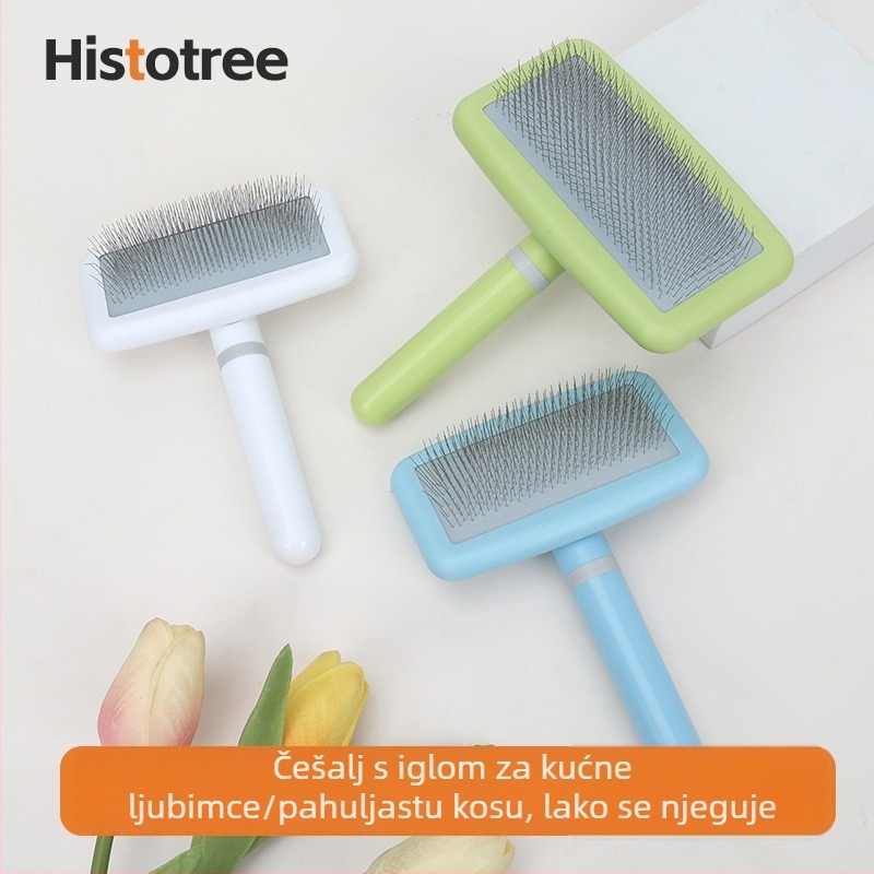 Češalj s igličastim zubima za pse i mačke, plastični češalj za kućne ljubimce
