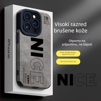 Visokokvalitetna futrola od nabuk kože za iPhone 14 Pro Max, Ins stil