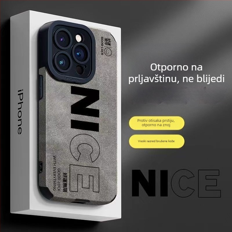 Visokokvalitetna futrola od nabuk kože za iPhone 14 Pro Max, Ins stil