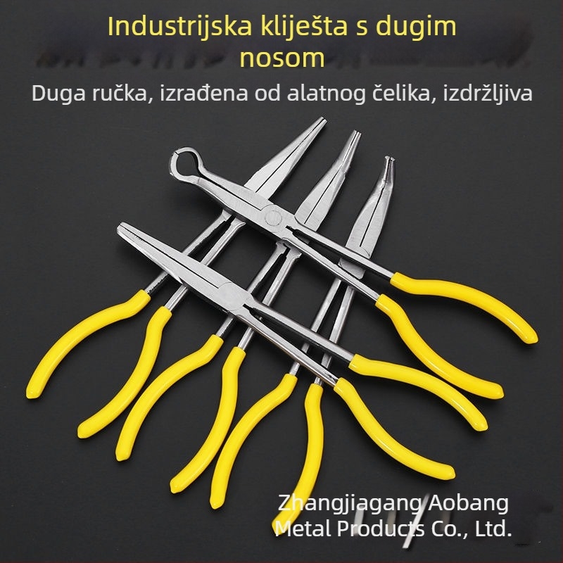 11-inčne kliješte tipa O za automobilsku elektroopremu, produženi igličasti vrhovi, 45° i 90° zavoj, dugački vrhovi
