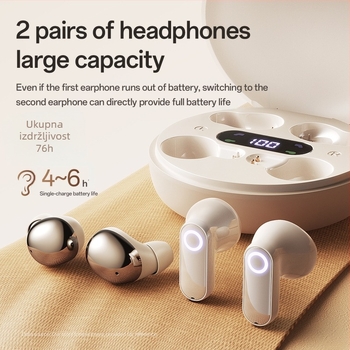 Bežične Bluetooth slušalice s aktivnim uklanjanjem šuma, semi-in-ear dizajn, TWS, dugotrajna baterija