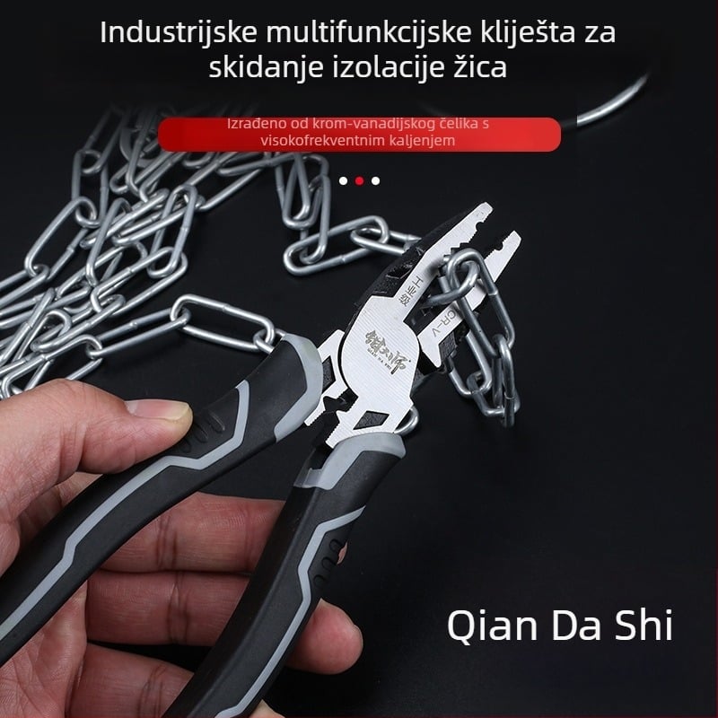Industrijske razine ergonomske kliješta za žicu od Cr-V čelika, šiljasti vrh, rezanje pod kutom i kliješta za zaključavanje, dužina 8 inča