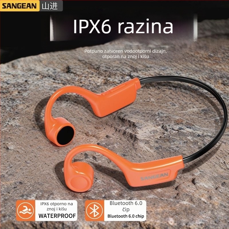 Shanjin Mars02 Slušalice s kostnom vodljivosti za vrat, Bluetooth, za sport i trčanje, vodootporne, otporne na znoj, dug rad baterije, glazba
