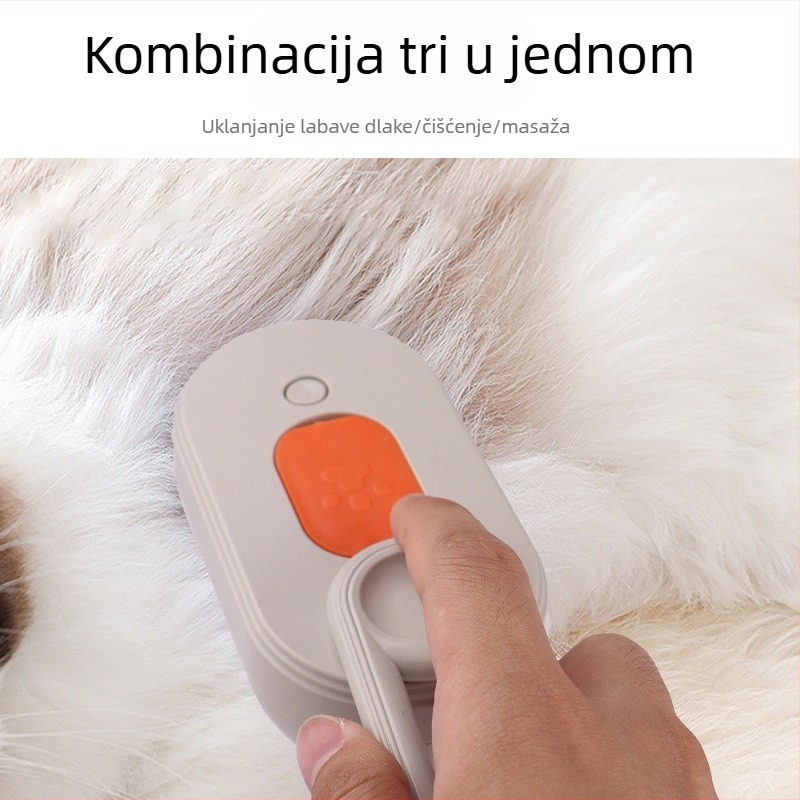 Četka za njegu kućnih ljubimaca s raspršivačem i parnom funkcijom, njega dlake mačaka i pasa, uklanjanje dlaka jednim pritiskom, četka za kupanje mačaka