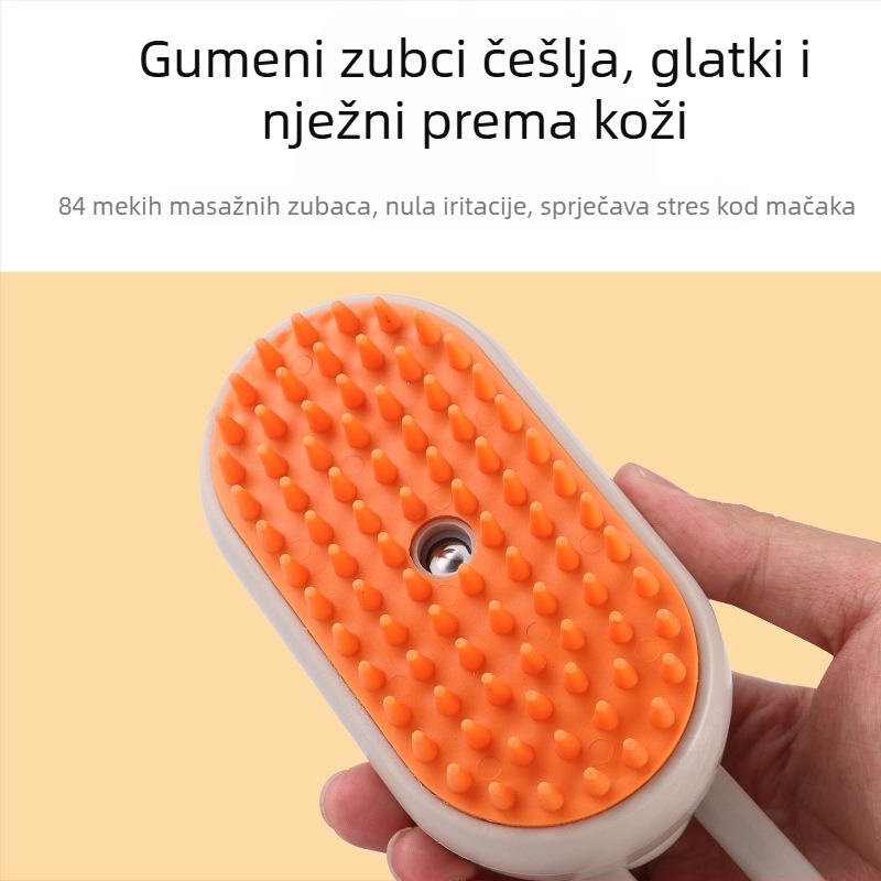 Četka za njegu kućnih ljubimaca s raspršivačem i parnom funkcijom, njega dlake mačaka i pasa, uklanjanje dlaka jednim pritiskom, četka za kupanje mačaka
