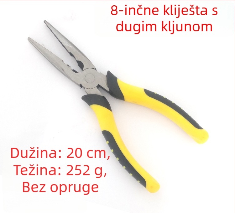 Industrijske klešta s dugim nosom, krom-vanadijev čelik, 6 i 8 inča, prijenosni alat za skidanje izolacije žice