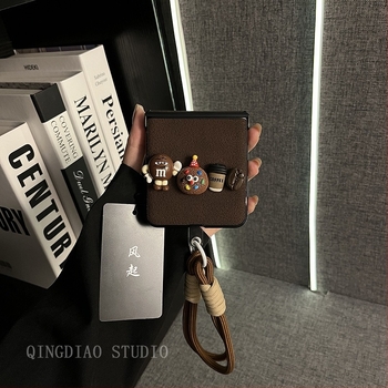 3D M Bean Coffee kućište s remenom za Oppo Find N3 Flip – potpuno prekrivanje, zaštita od padova, kompatibilno s N2+ Flip