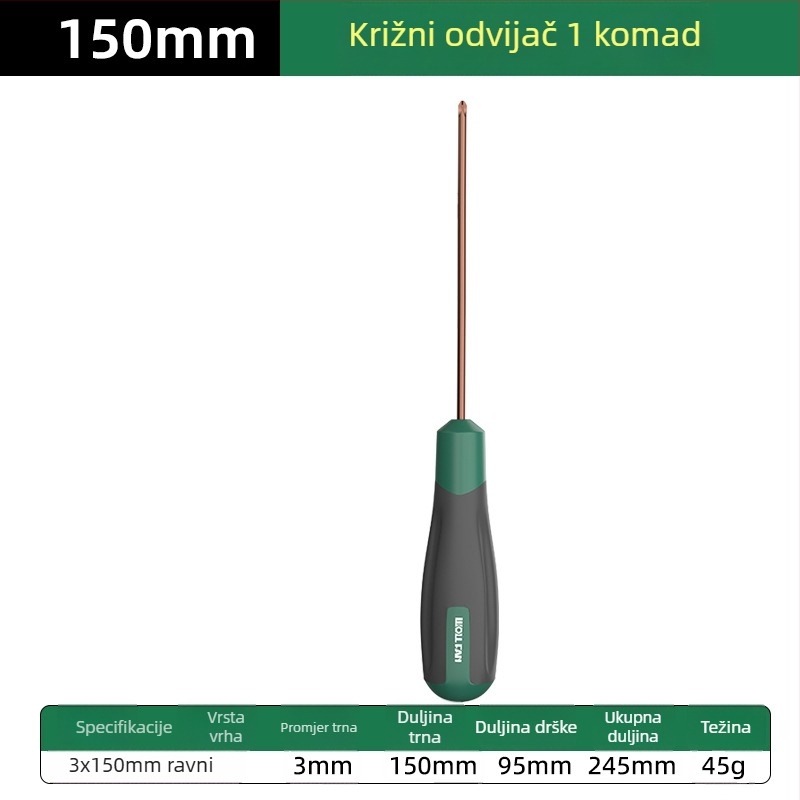 Wallfan skup vijaka, magnetska i izolirana, s malim križnim (Phillips) i ravnim odvijačem, višenamjenski magnetski alat