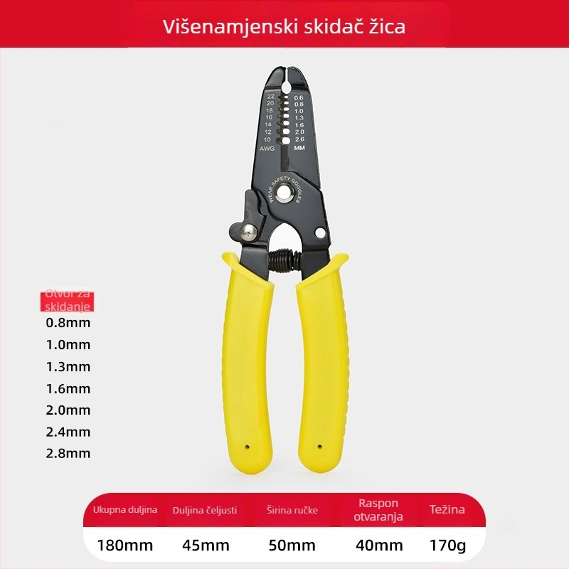 Klešta za skidanje izolacije za električare – višenamjenska klešta za žice i kablove