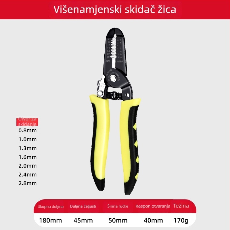 Klešta za skidanje izolacije za električare – višenamjenska klešta za žice i kablove