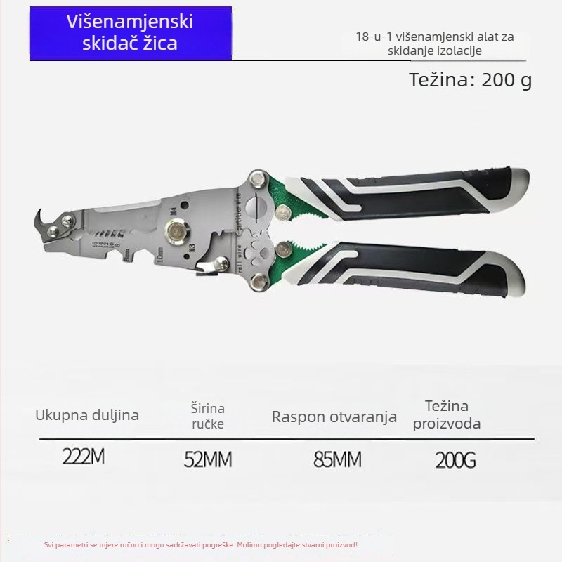 Klešta za skidanje izolacije za električare – višenamjenska klešta za žice i kablove