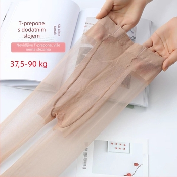 Plus veličine žene najlonke s visokim strukom, ultratanke, ljetna verzija, svijetlo crna boja, za visoke osobe
