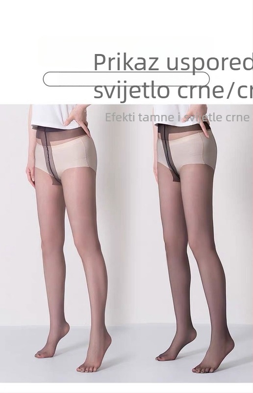 Plus veličine žene najlonke s visokim strukom, ultratanke, ljetna verzija, svijetlo crna boja, za visoke osobe